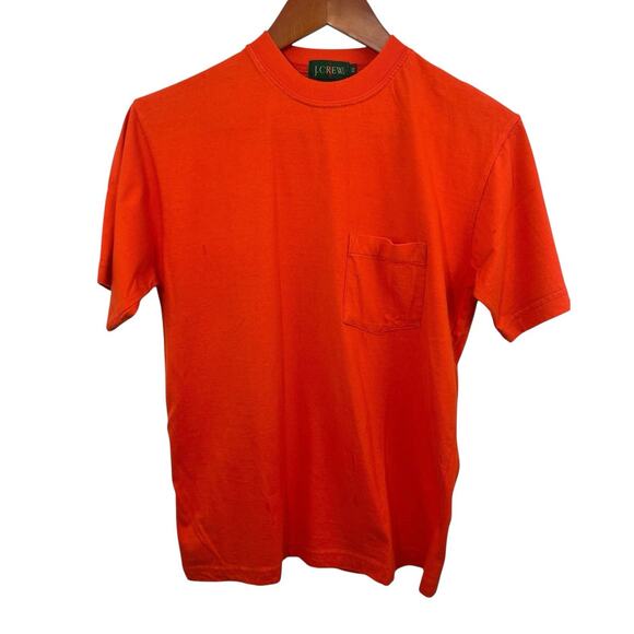 J.Crew Vintage T-Shirt Oarsman Mens XS Orange Crewneck Pocket Preppy - Picture 1 of 8